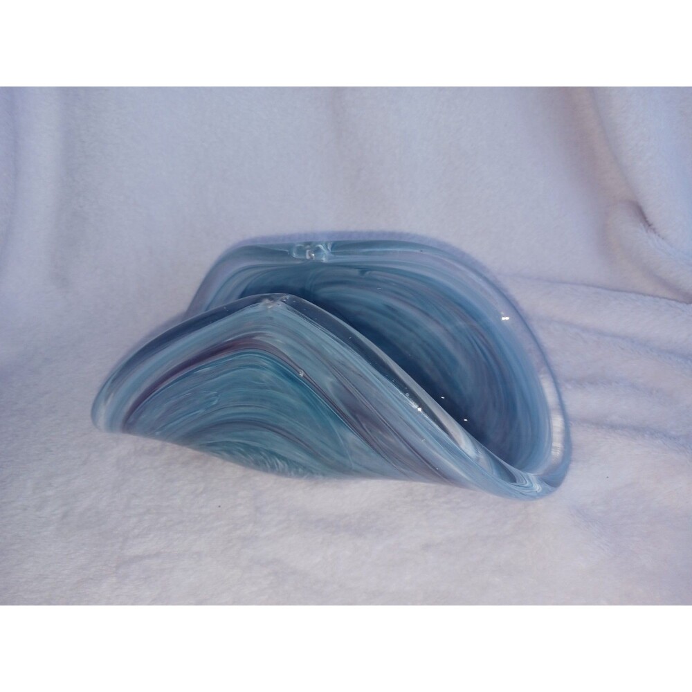 Murano Hand Blown Art Sculpture Italian Glass Bowl Italy